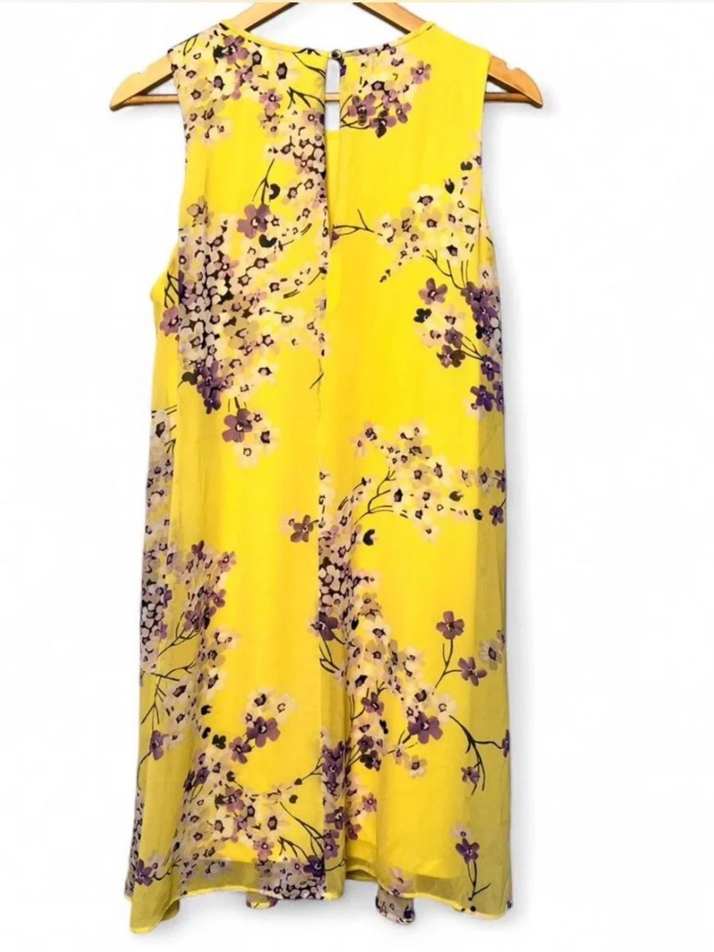 Tommy Hilfiger Yellow Floral Flowy Swing Dress 12 Cottagecore Coquette Preppy